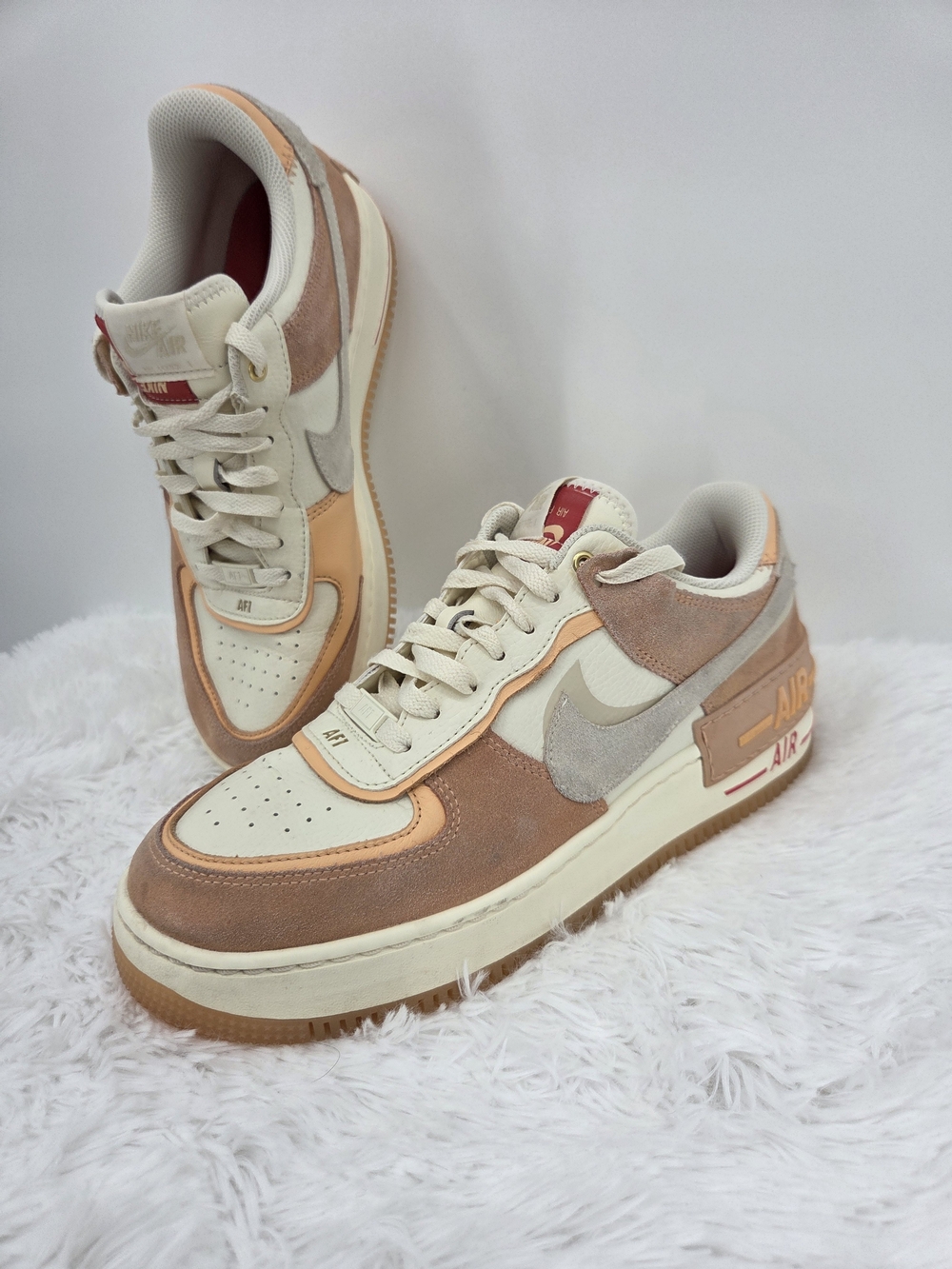 Nike Air Force 1 Shadow Sisterhood Cashmere Women’s US 11 Cream Brown Sneakers